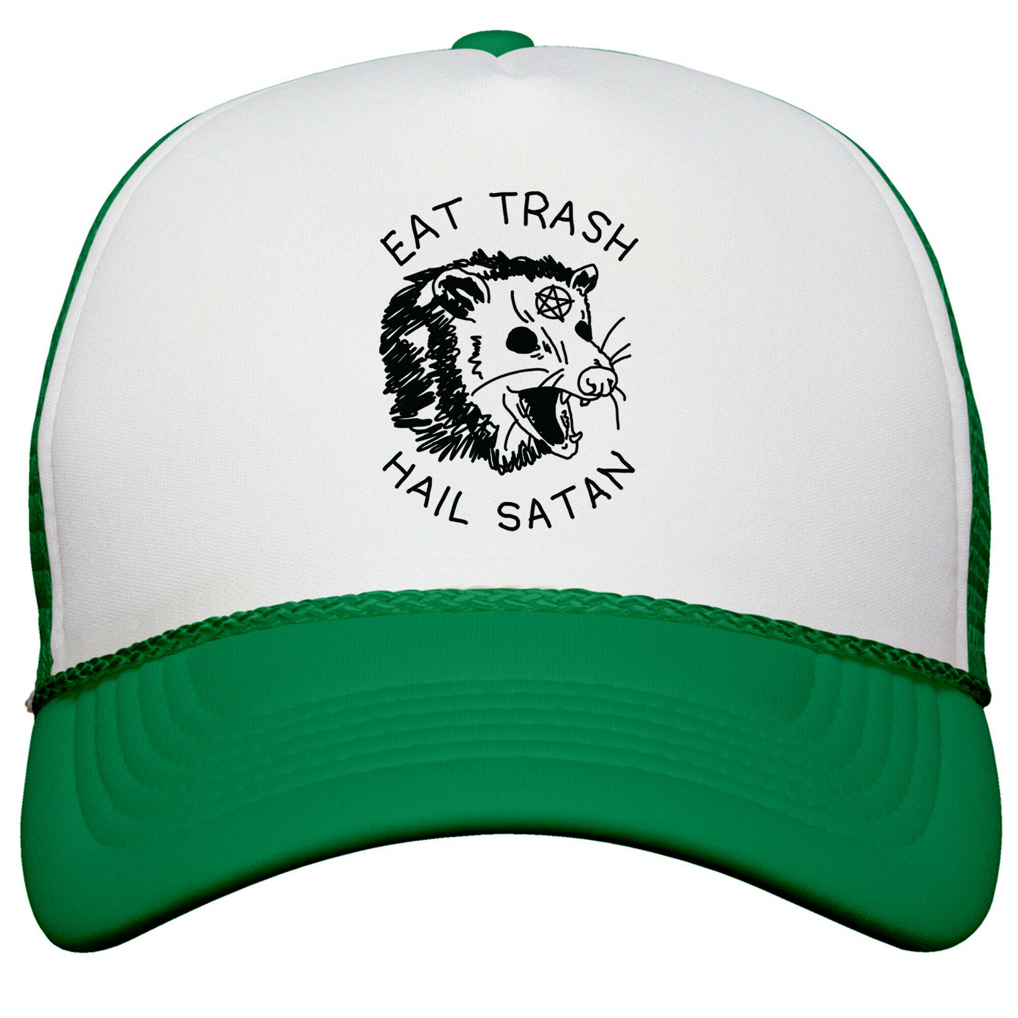 Eat Trash Hail Satan Possum Snapback Trucker Hat